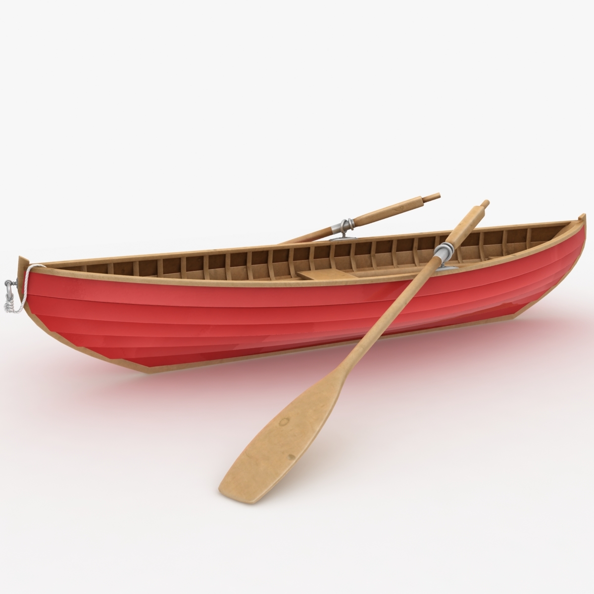 realistic rowboat 3d model