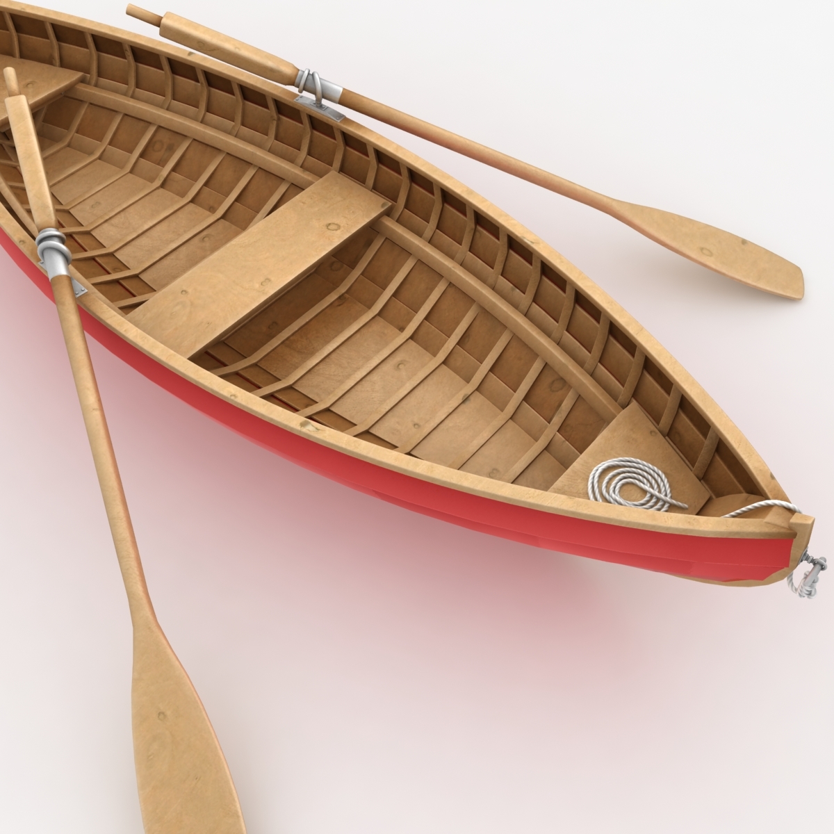 realistic rowboat 3d model