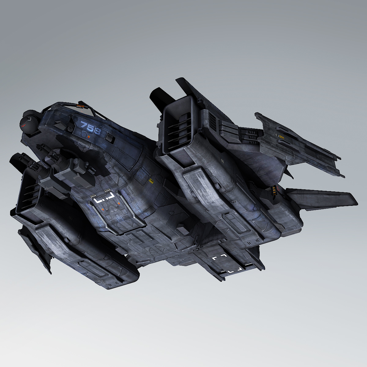 3d model sci fi dropship