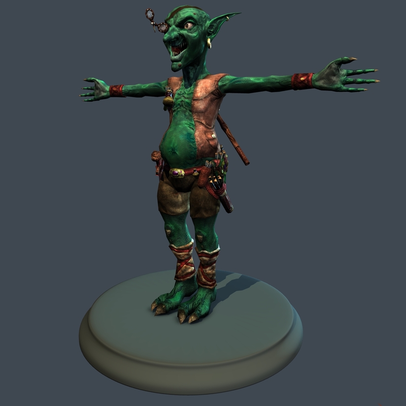 3d model fantasy gnome blowpipe