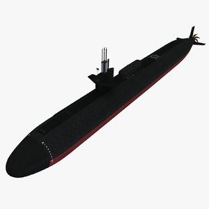 3d model uss dallas submarines dry