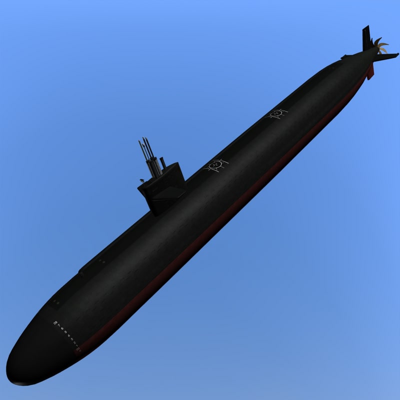 3d uss augusta class submarine model