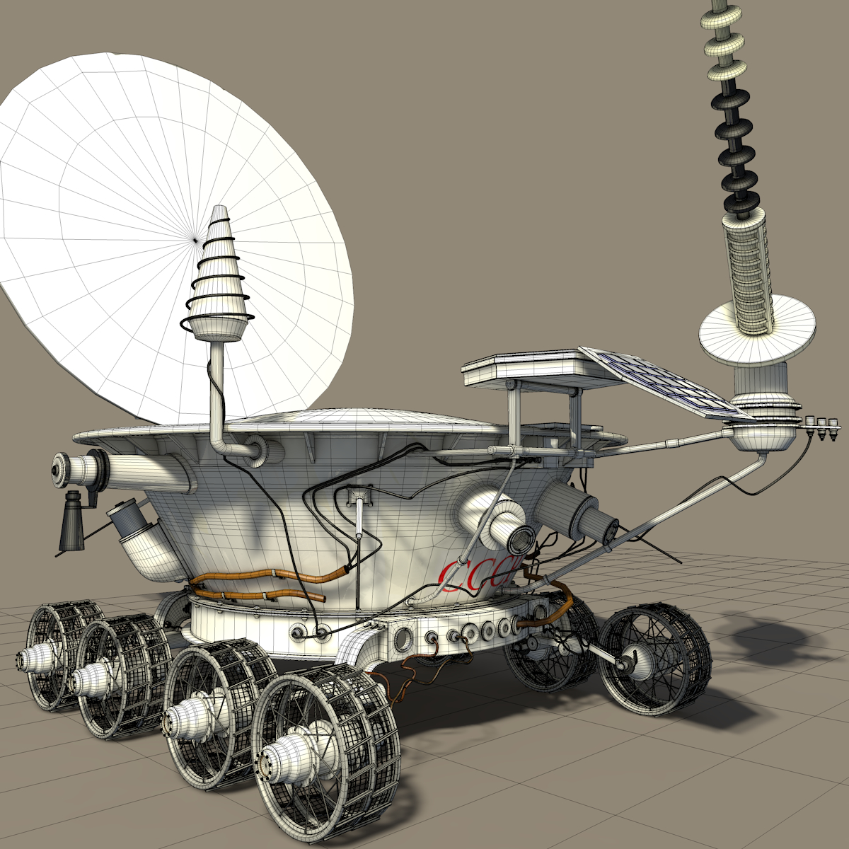 lunokhod ussr 1 lunar rover 3d model