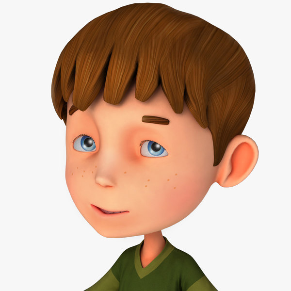 小男孩操纵和动画3d模型