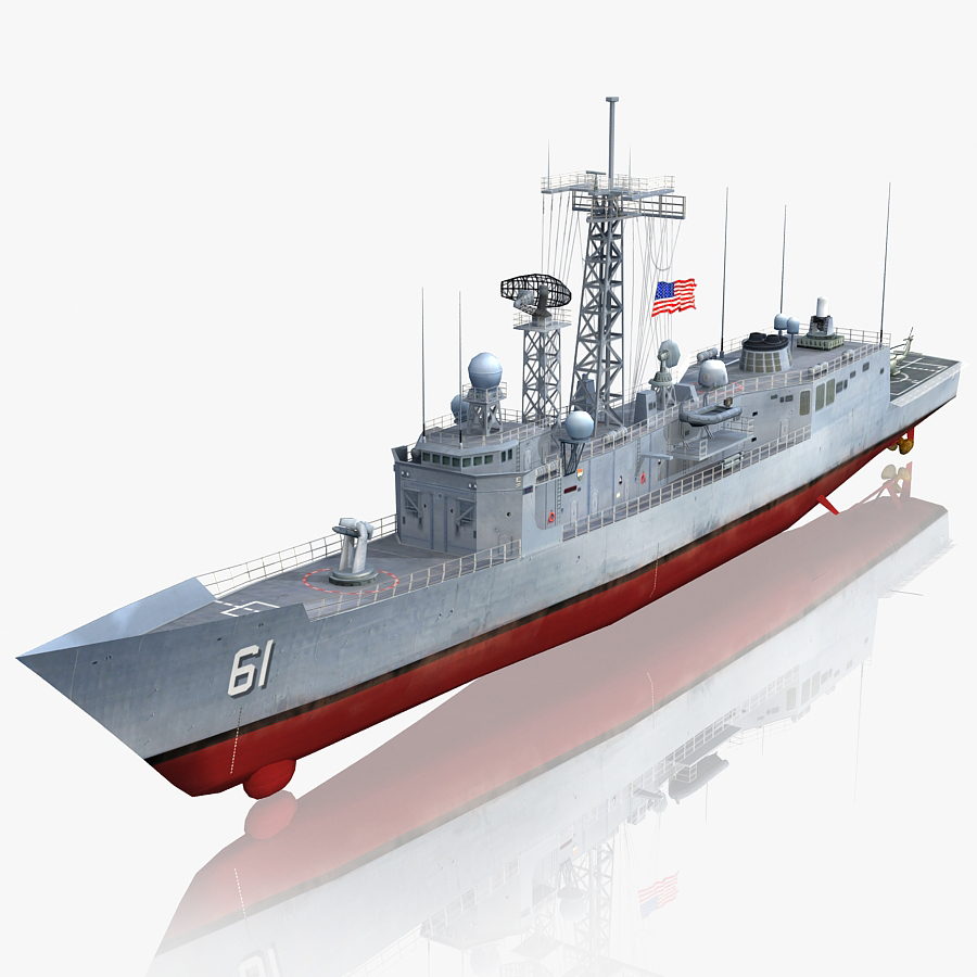 3d uss ingraham ffg-61 frigate model