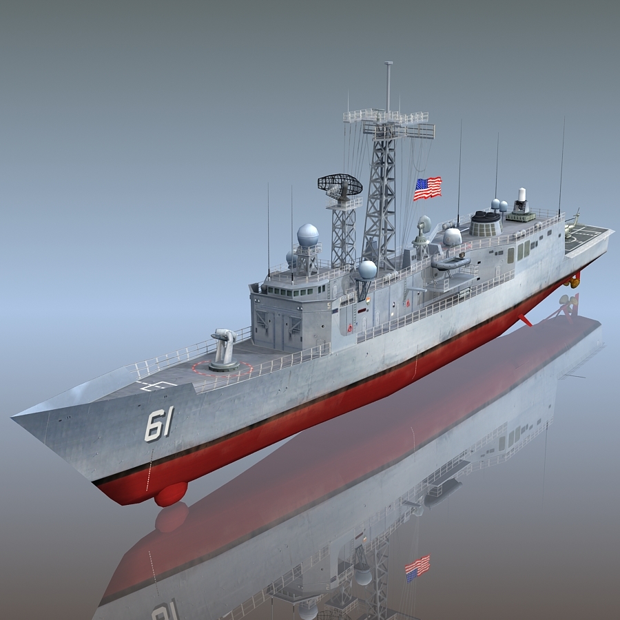 3d uss ingraham ffg-61 frigate model