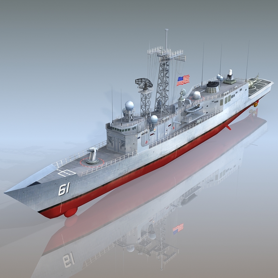 3d uss ingraham ffg-61 frigate model