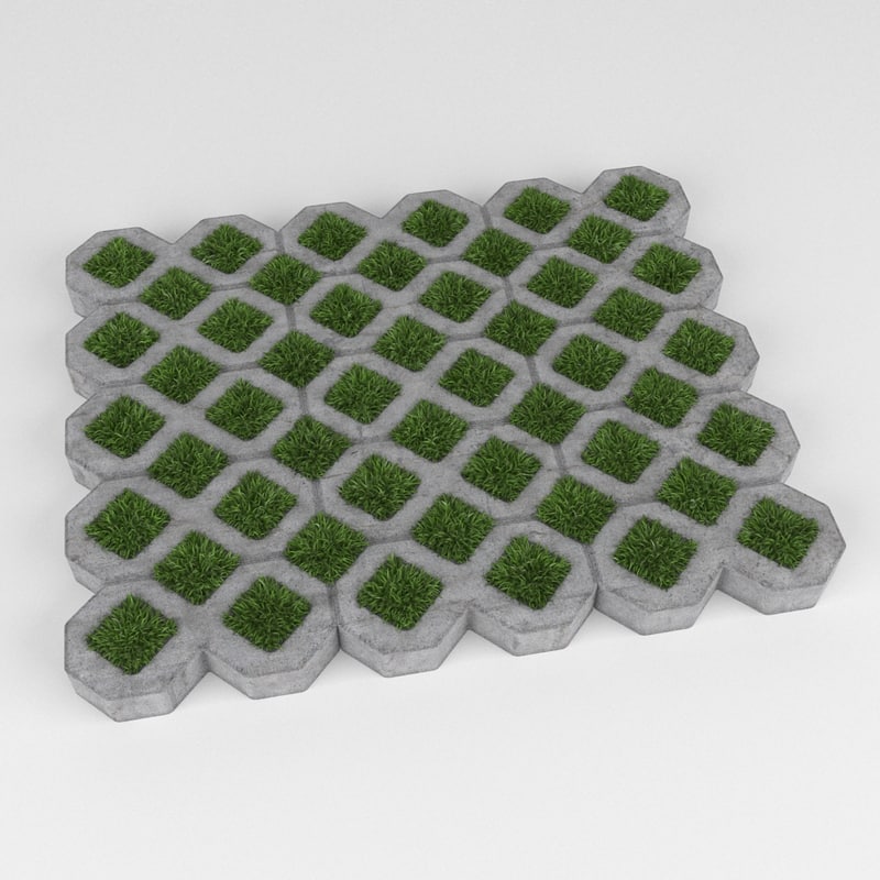 3dsmax grass pavers
