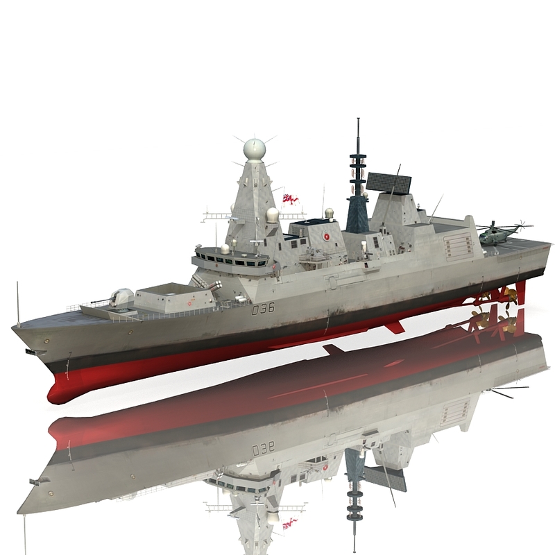 3d hms defender d36 type 45