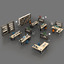 modern office set 3d dxf