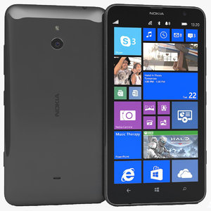 3d nokia lumia 1320 black model