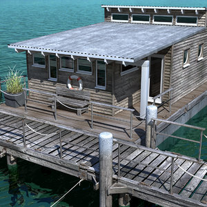 3d model modeled floating house
