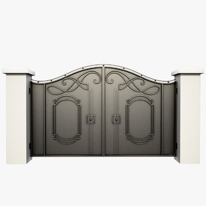 3d model of wrought iron gate