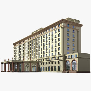 classic hotel building 3d model