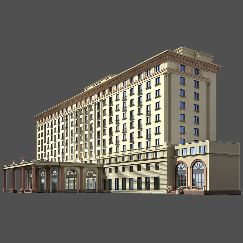 classic hotel building 3d model