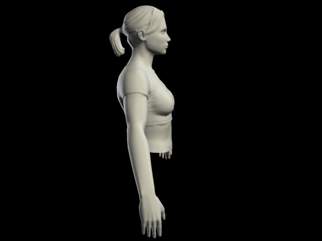 女孩上半身3d模型