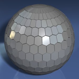 hexagonally faceted sphere 3ds
