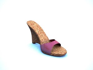 3d wedge women shoe model