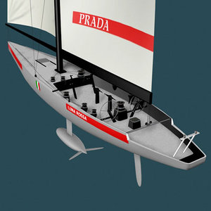 3d americas cup sailboat racing yacht model