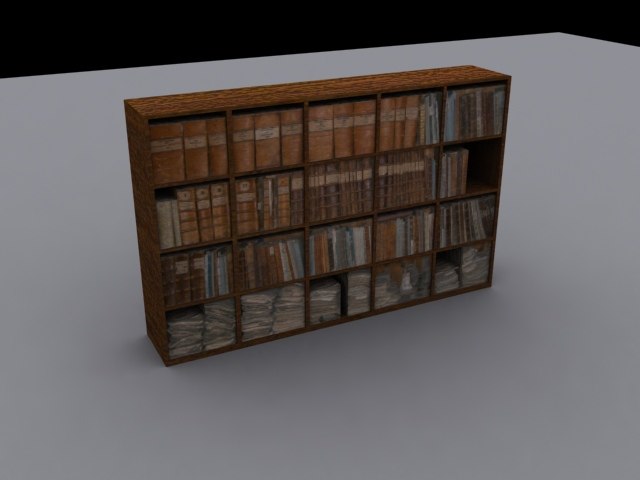 3ds Max Bookshelf Bookwall