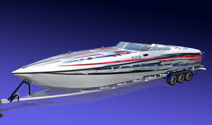 3d race boat model