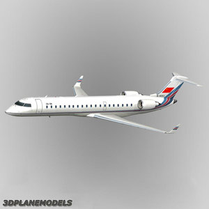 3d model bombardier crj-700 china united airlines