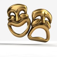 tragedy comedy theater masks 3d model