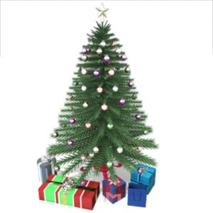 3d model christmas tree presents
