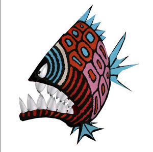 3d toon piranha fish pzsg model