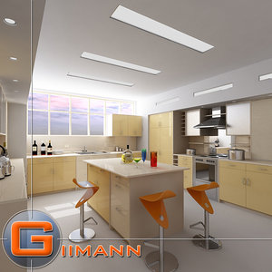 kitchen interior house 3d model