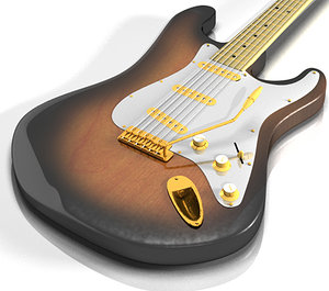 3d model electric guitar classic stratocaster