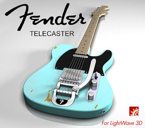 3d fender telecaster lightwave electric guitar