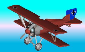 3d model german biplane