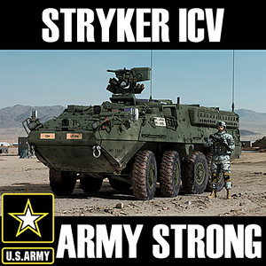 m1126 icv stryker armoured 3d model