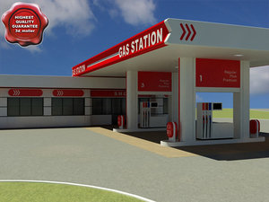 gas station v3 3d max