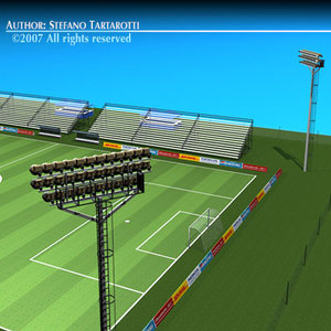 soccer field stadium lights 3d model