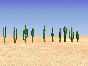 3d 10 cactus plants cactuses model