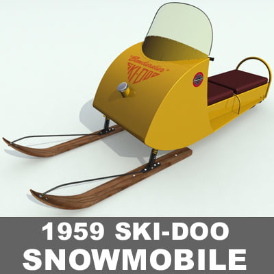 Antique Snowmobile 3d Model