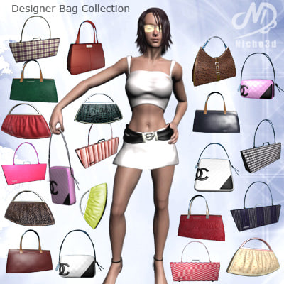 fashion designer bags - 3d 3ds