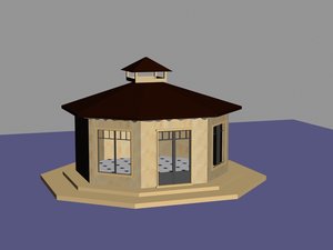 3d model of gazebo pavilion