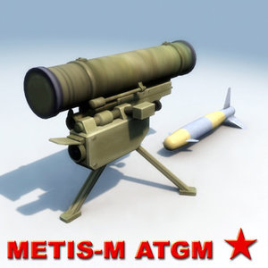 metis-m at-13 missile launcher 3d model
