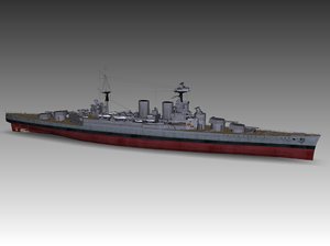3ds max hms hood battleship