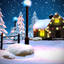 winter scene christmas house 3d model