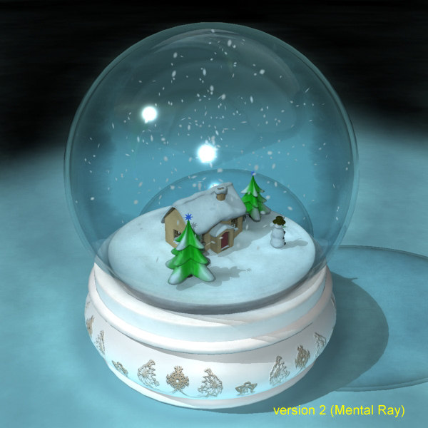 3d snowball complete scene snow model