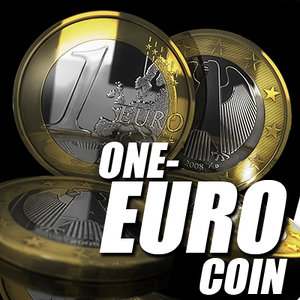 one-euro coin euro 3d model