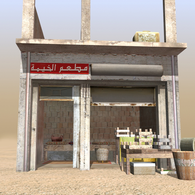 3d model of arab store shops