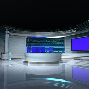 virtual tv studio set 3d model
