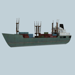 coastal freighter ship 3d model
