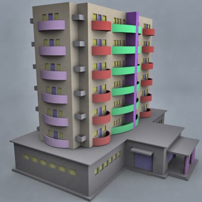 building flat 3d model