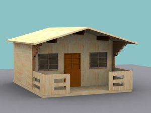 3d model cabin house